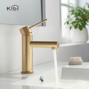 KIBI USA KBF1010 Circular X 6 7/8 Inch Single Hole Deck Mounted Luxury Solid Brass Single Hole Bathroom Faucet