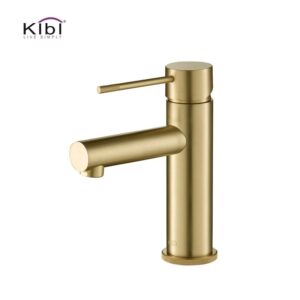 KIBI USA KBF1010 Circular X 6 7/8 Inch Single Hole Deck Mounted Luxury Solid Brass Single Hole Bathroom Faucet