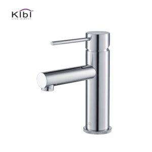 KIBI USA KBF1010 Circular X 6 7/8 Inch Single Hole Deck Mounted Luxury Solid Brass Single Hole Bathroom Faucet