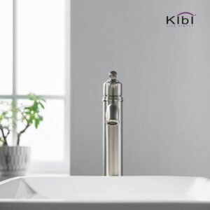 KIBI USA KBF1013 Victorian 11 1/8 Inch Single Hole Deck Mounted Lead Free Brass Bathroom Vanity Sink Faucet