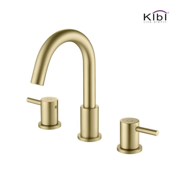 KIBI USA KBF1016 Circular 9 1/8 Inch Three Hole Widespread Basin Faucet