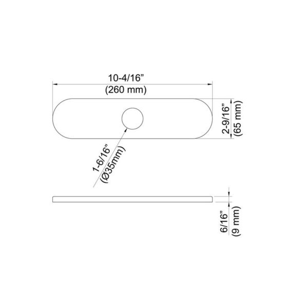 KIBI USA KFC101 10 1/4 Inch Kitchen Faucet Hole Cover