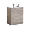 KubeBath KFM30-NW Milano 30 Inch Modern Bathroom Vanity in Nature Wood