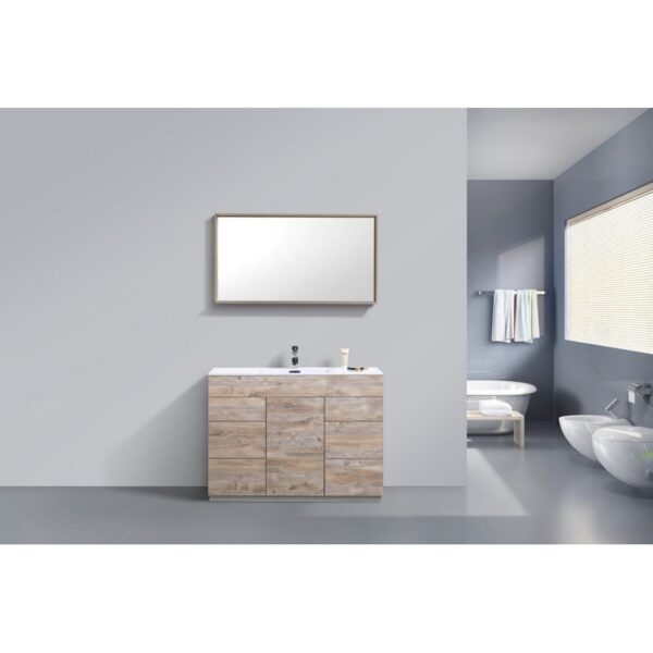 Kubebath KFM48S-NW Milano 48 Inch Single Sink Nature Wood Modern Bathroom Vanity