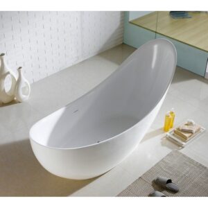 Kubebath KFST1271 Kube Salto 80 1/2 X 31 3/8 Inch Rectangular Acrylic Freestanding Bathtub - White