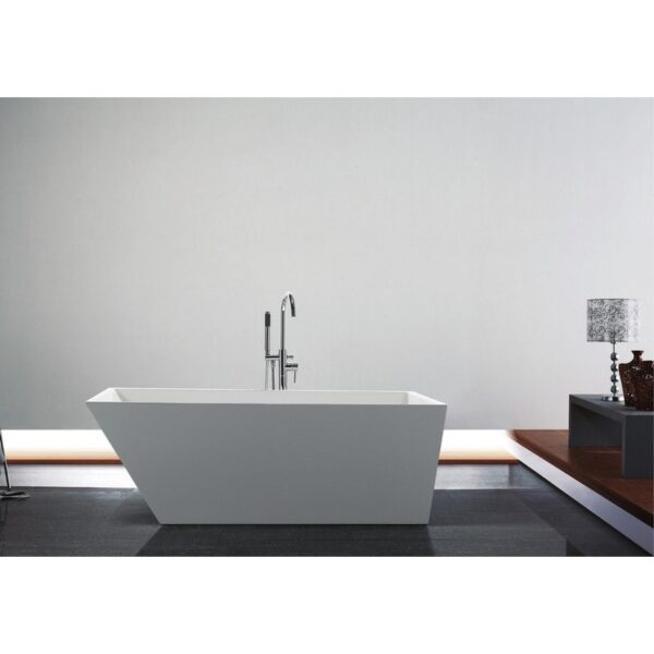 KubeBath KFST1667 Obliquo 67 Inch Free Standing Bathtub in White