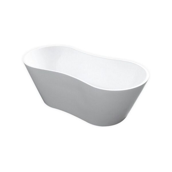 KubeBath KFST1967 Onde 67 Inch Free Standing Bathtub in White