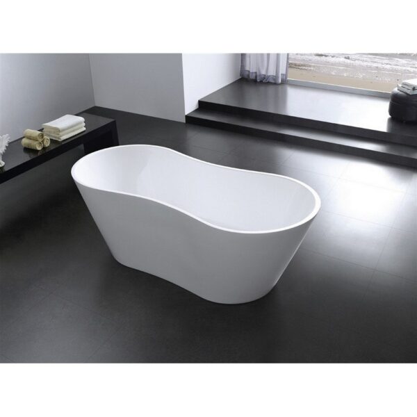 KubeBath KFST1967 Onde 67 Inch Free Standing Bathtub in White