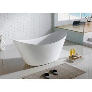 Kubebath KB KFST2768 Kube Luna 67 3/4 X 28 3/8 Inch Rectangular Acrylic Freestanding Bathtub