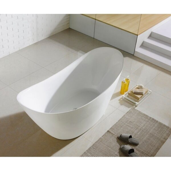 Kubebath KB KFST2768 Kube Luna 67 3/4 X 28 3/8 Inch Rectangular Acrylic Freestanding Bathtub