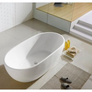 Kubebath KFST4967-MW Kube Vernice 66 1/2 X 16 7/8 Inch Rectangular Acrylic Free Standing Bathtub - Matte White