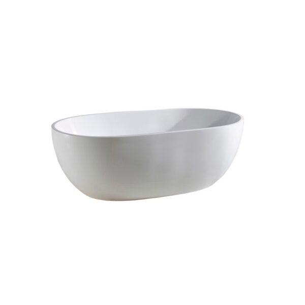 Kubebath KFST4967-MW Kube Vernice 66 1/2 X 16 7/8 Inch Rectangular Acrylic Free Standing Bathtub - Matte White