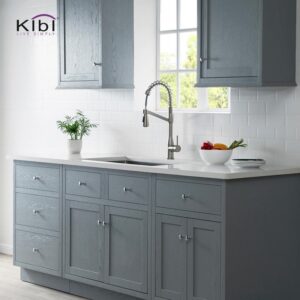 KIBI USA KKF2006 Largo 21 1/4 Inch Single Hole Deck Mount High Arc Pull-Out Single Level Lead Free Brass Kitchen Faucet with Sprayer and Magnetic Docking