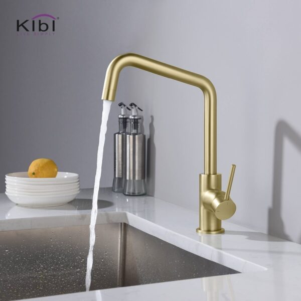 KIBI USA KKF2012 Macon 13 1/4 Inch Single Hole Deck Mount Single Handle Kitchen Bar or Prep Sink Faucet