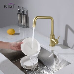 KIBI USA KKF2012 Macon 13 1/4 Inch Single Hole Deck Mount Single Handle Kitchen Bar or Prep Sink Faucet