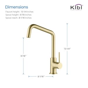 KIBI USA KKF2012 Macon 13 1/4 Inch Single Hole Deck Mount Single Handle Kitchen Bar or Prep Sink Faucet