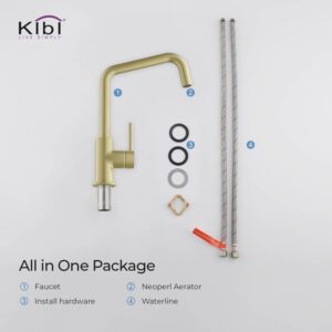 KIBI USA KKF2012 Macon 13 1/4 Inch Single Hole Deck Mount Single Handle Kitchen Bar or Prep Sink Faucet