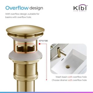 KIBI USA KPW100 2 5/8 Inch Pop Up Drain Stopper for Bathroom with Overflow