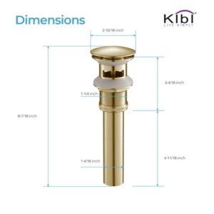 KIBI USA KPW100 2 5/8 Inch Pop Up Drain Stopper for Bathroom with Overflow