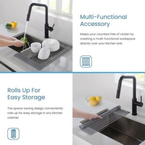 KIBI USA KRT101LG 17 Inch Multipurpose Silicone Roll Up Drain Tray