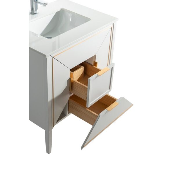 Kubebath KV8830 Vetro 29 1/4 Inch Freestanding Single Sink Bath Vanity with Quartz Counter Top