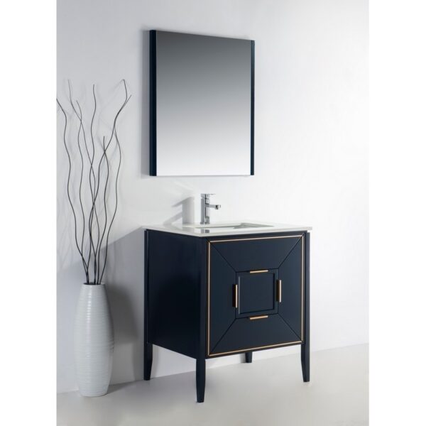 Kubebath KV8830 Vetro 29 1/4 Inch Freestanding Single Sink Bath Vanity with Quartz Counter Top