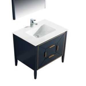 Kubebath KV8836 Vetro 35 1/4 Inch Freestanding Single Sink Bath Vanity with Quartz Counter Top