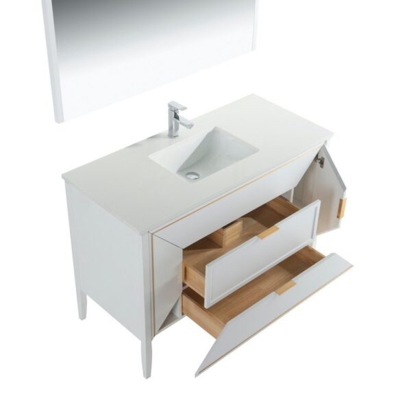 Kubebath KV8848 Vetro 47 1/4 Inch Freestanding Single Sink Bath Vanity with Quartz Counter Top