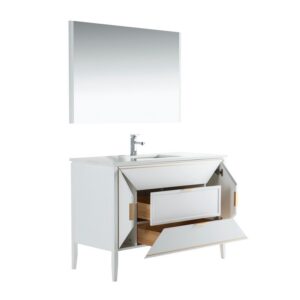 Kubebath KV8848 Vetro 47 1/4 Inch Freestanding Single Sink Bath Vanity with Quartz Counter Top