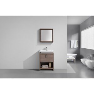 Kubebath L600 Levi 24 Inch Freestanding Single Sink Bath Vanity with Cubby Hole