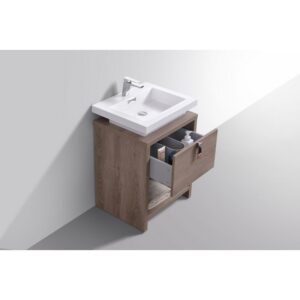 Kubebath L600 Levi 24 Inch Freestanding Single Sink Bath Vanity with Cubby Hole