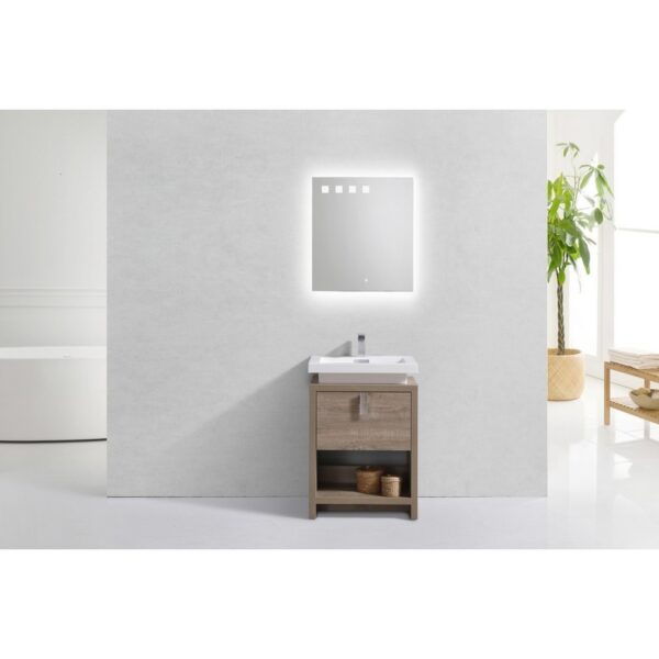 Kubebath L600 Levi 24 Inch Freestanding Single Sink Bath Vanity with Cubby Hole