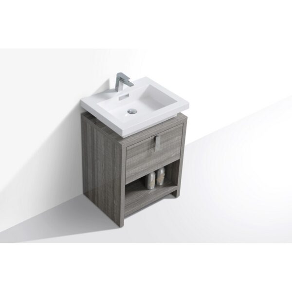 Kubebath L600 Levi 24 Inch Freestanding Single Sink Bath Vanity with Cubby Hole