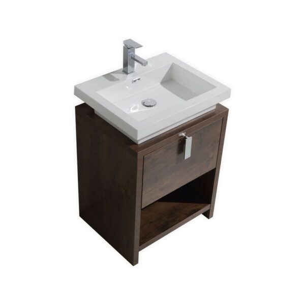 Kubebath L600 Levi 24 Inch Freestanding Single Sink Bath Vanity with Cubby Hole