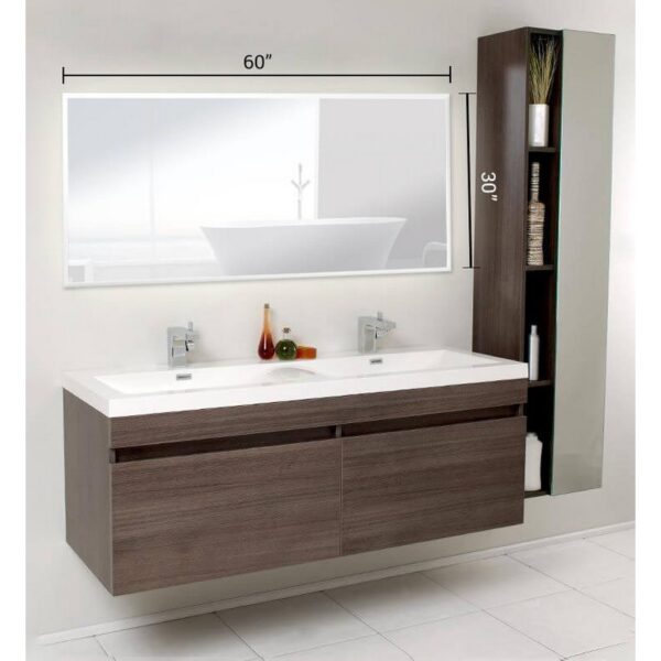 Castello USA LISA3060 Lisa 60 x 30 Inch LED Bathroom Mirror with Sensor Button