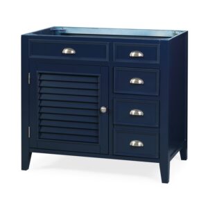 Chans Furniture NB-6685QT 36 Inches Benton Collection Zapata Shutter Blind Bathroom Vanity In Navy Blue