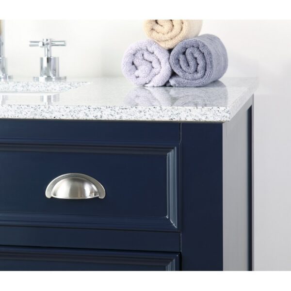 Chans Furniture NB-6685QT 36 Inches Benton Collection Zapata Shutter Blind Bathroom Vanity In Navy Blue