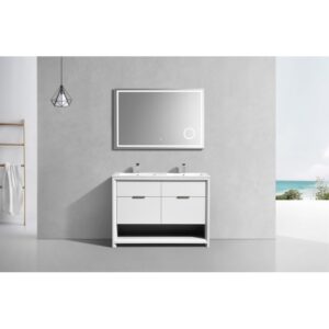 Kubebath NUDO48D Nudo 48 Inch Double Sink Modern Bathroom Vanity