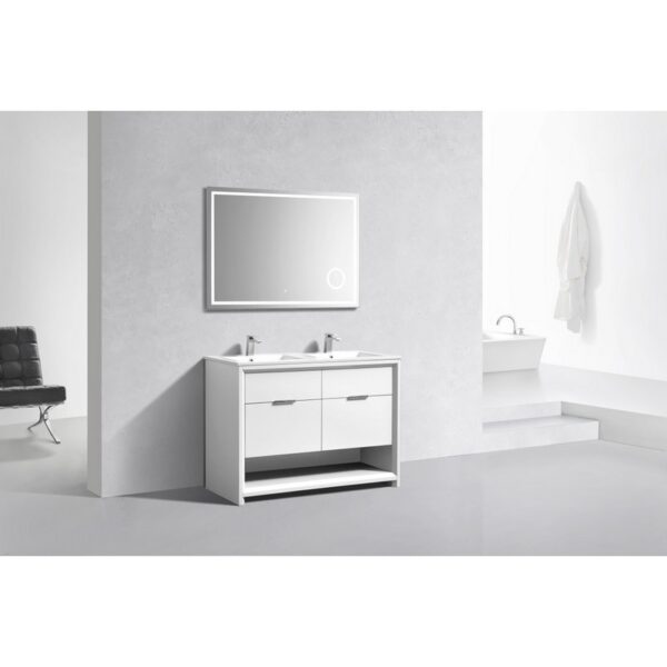 Kubebath NUDO48D Nudo 48 Inch Double Sink Modern Bathroom Vanity