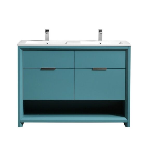 Kubebath NUDO48D Nudo 48 Inch Double Sink Modern Bathroom Vanity