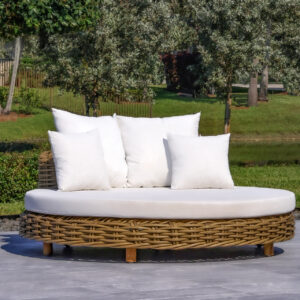 OUTSY Katalina 66 Inch Round Poly Hyacinth Sun Lounger