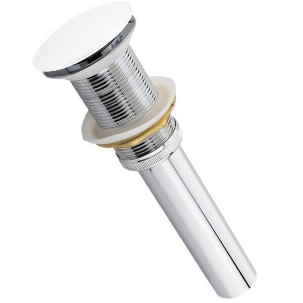 Kubebath P101NO-WHC Solid Brass Pop-Up Drain NO Overflow in White