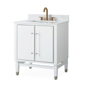 Chans Furniture Q164WT-30QT Bertone 30 Inch Bathroom Sink Vanity - White