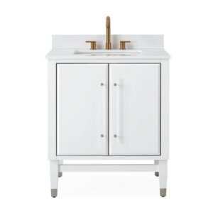 Chans Furniture Q164WT-30QT Bertone 30 Inch Bathroom Sink Vanity - White