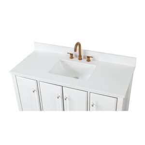 Chans Furniture Q164WT-48QT Bertone 48 Inch Bathroom Sink Vanity - White