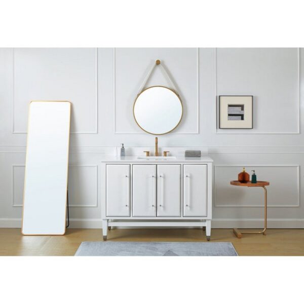 Chans Furniture Q164WT-48QT Bertone 48 Inch Bathroom Sink Vanity - White