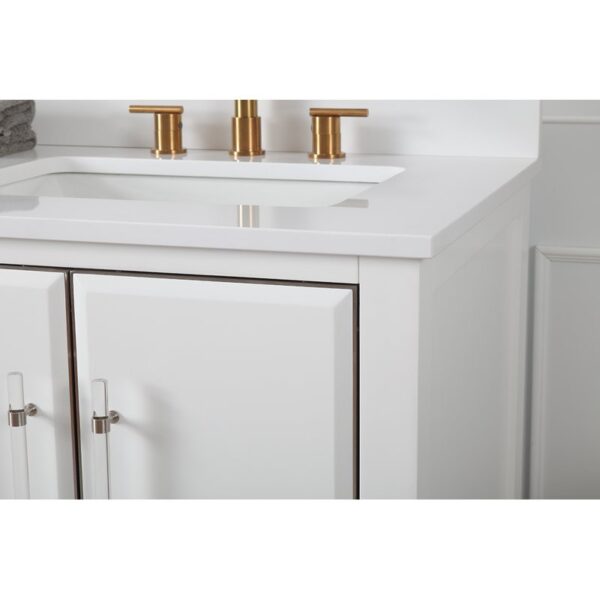 Chans Furniture Q164WT-60QT Bertone 60 Inch Bathroom Double Sink Vanity - White