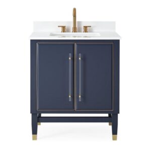 Chans Furniture Q169NB-30QT Bertone 30 Inch Bathroom Sink Vanity - Navy Blue