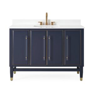 Chans Furniture Q169NB-48QT Bertone 48 Inch Bathroom Sink Vanity - Navy Blue