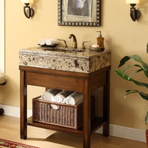 Chans Furniture Q404 Darren 29 Inch Brown Bathroom Vanity